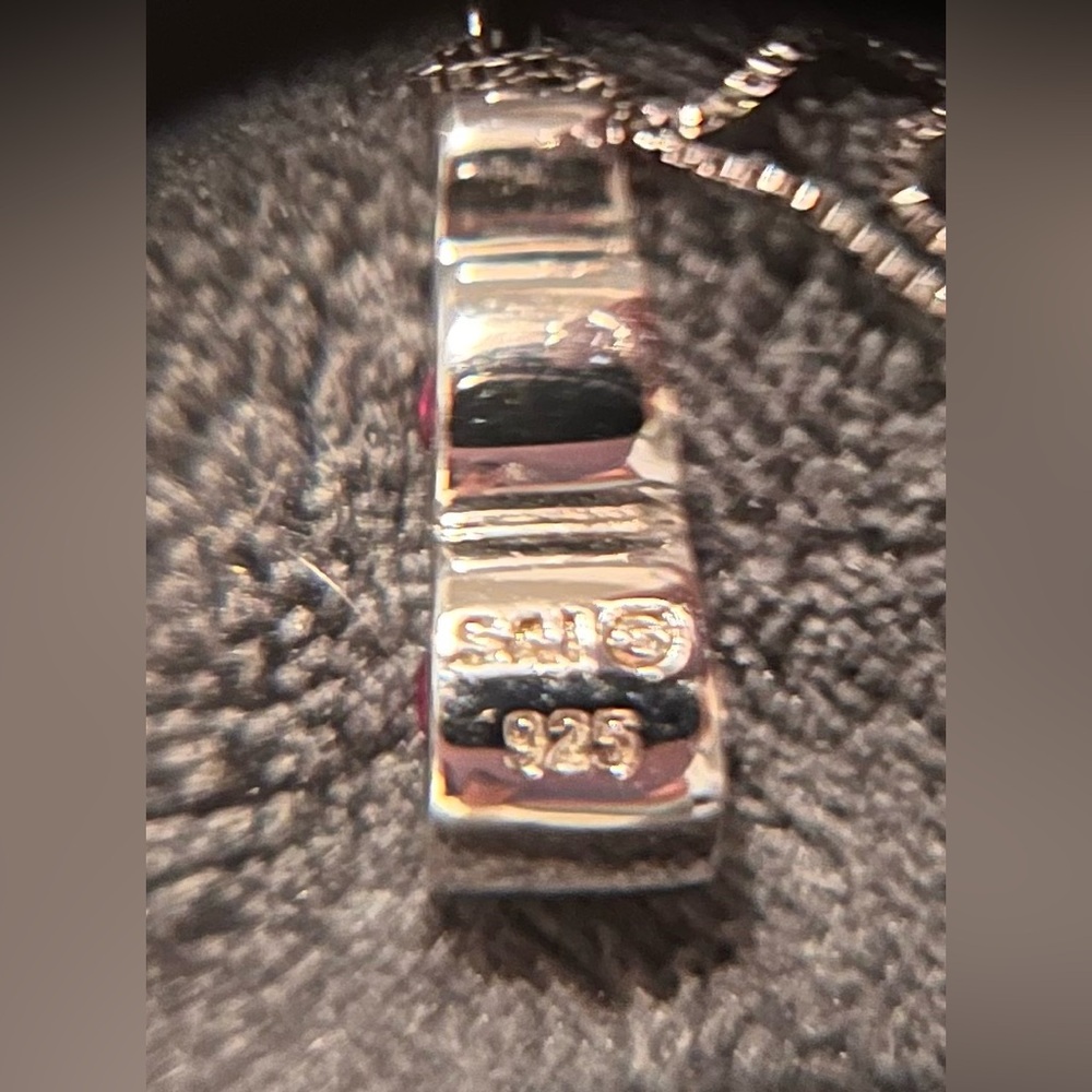 Stunning Sterling Silver And Lab Ruby Necklace - image 8